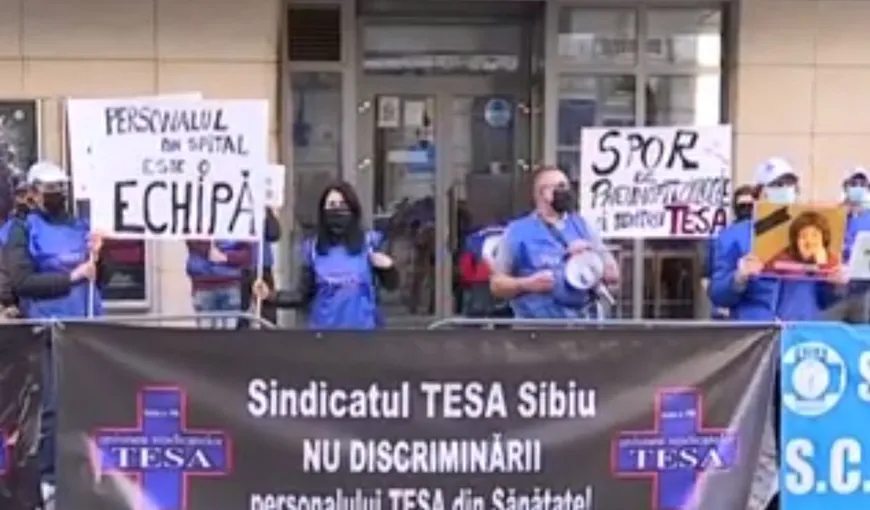 Protest la Ministerul Sănătăţii. Personalul TESA din spitale: Nu suntem în regulamentul sporurilor, la Covid-19 suntem săriţi!