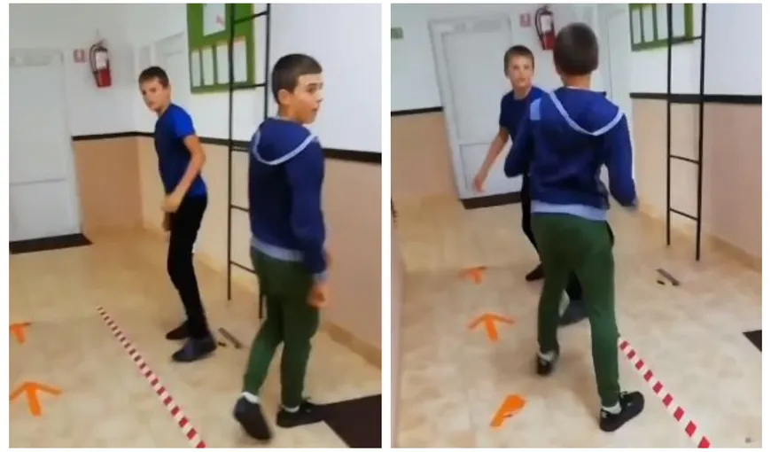Scene revoltătoare filmate într-o şcoală din Suceava! Doi elevi s-au luat la bătaie, în timp ce colegii îi încurajau VIDEO