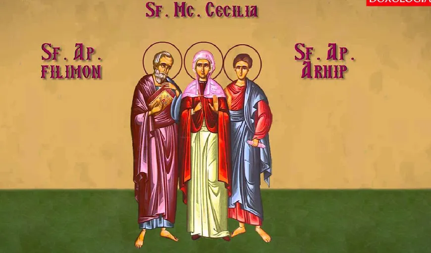 Calendar ortodox 22 noiembrie 2020. Sfinții Apostoli Filimon, Onisim, Arhip şi Cecilia. Rugăciunea Sf Cecilia aduce linişte în căsniciile cu probleme