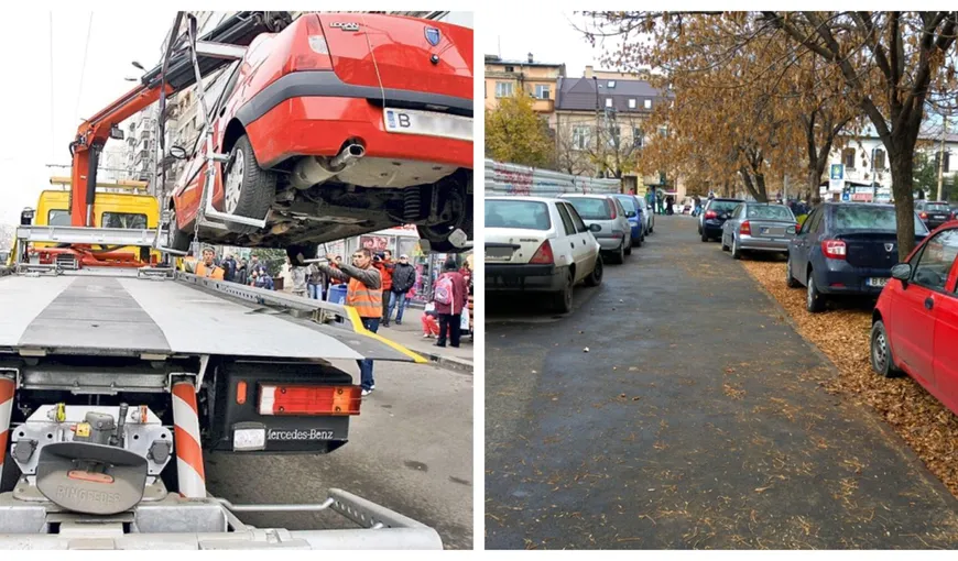 Maşinile parcate pe trotuar sau pe spaţii verzi pot fi ridicate de autorităţi de astăzi