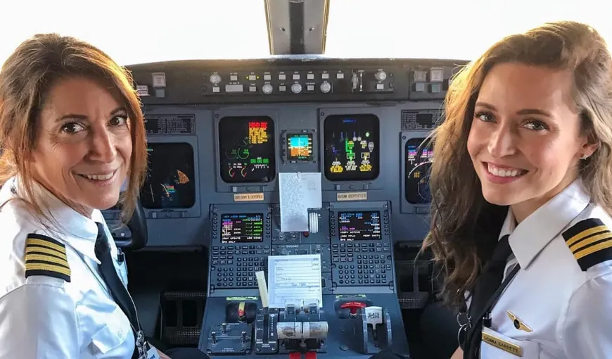 Poveste emoţionantă, trăită la înălţime. Primul cuplu fiică-mamă care a pilotat un avion de linie, istoria lor este fascinantă