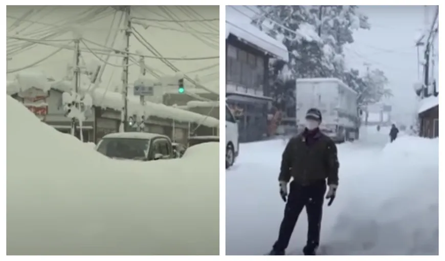 Ninsori abundente în Japonia. Stratul de zăpadă măsoară doi metri