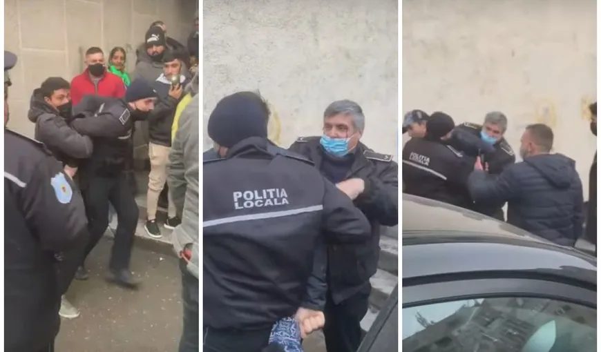 Poliţişti locali, luaţi la bătaie de oameni în Vaslui, în timp ce încercau să salte un scandalagiu fără mască. Imagini şocante VIDEO