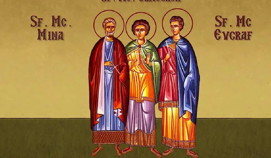Calendar ortodox 10 decembrie 2022. Sfinții Mucenici Mina, Ermoghen și Eugraf, mari făcători de minuni. Cum trebuie să li te rogi ca să scapi de boli şi neputinţe