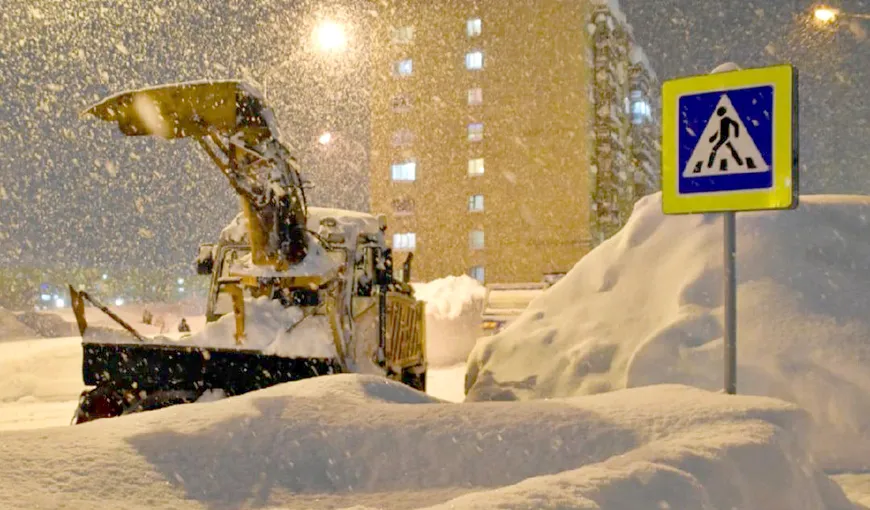 A nins în cinci zile cât în două luni. Viaţa printre nămeţi, imagini fantastice din cel mai nordic oraş al Rusiei