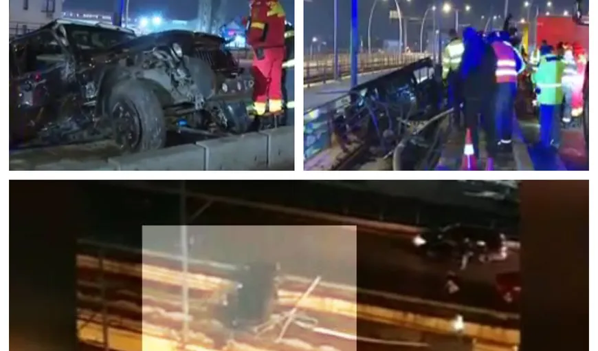 Accident neobişnuit în Bucureşti. O maşină era să cadă de pe Podul Basarab