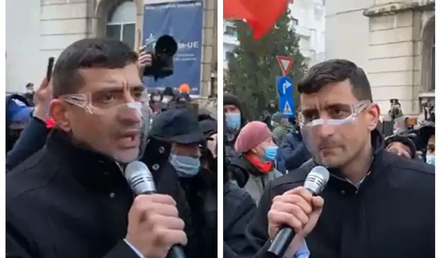George Simion, la protestul din Capitală: „Iohannis e de șase ani la schi și noi murim în spitale. Să dăm de pământ cu acești hoți nenorociți”