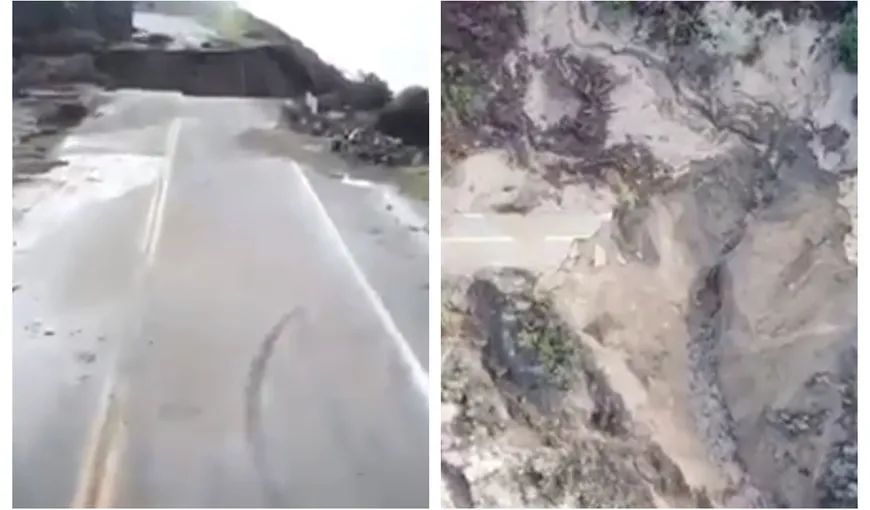 Autostradă din California, distrusă în urma ploilor şi a ninsorilor abundente