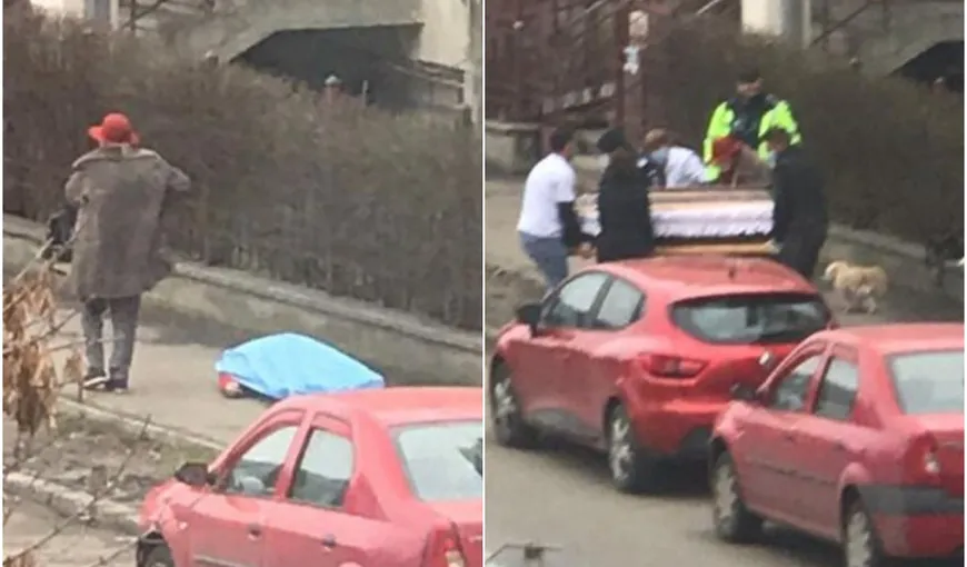 Scene macabre la Buzău. Un cadavru a fost aşezat în sicriu direct pe stradă