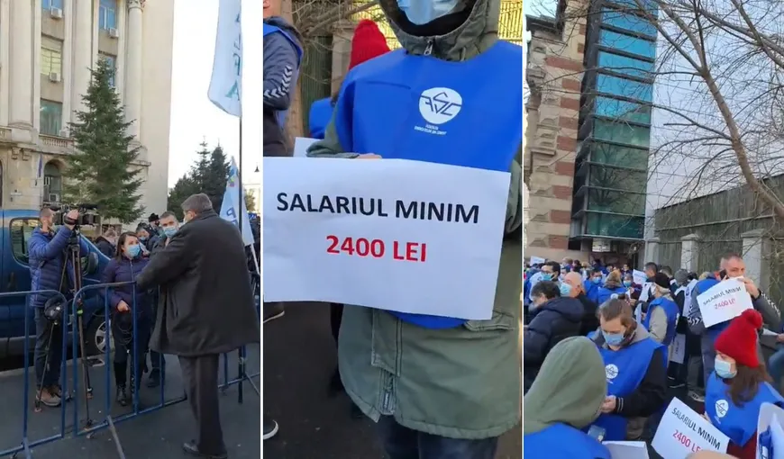Protest al sindicaliştilor Cartel Alfa, joi, în faţa Ministerului Muncii