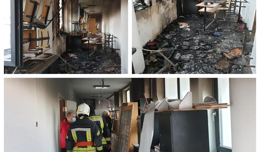 Incendiu puternic la Universitatea din Oradea VIDEO