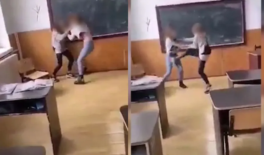 Scene de groază într-o sală de clasă din Mehedinți! Două eleve s-au bătut cu pumnii și picioarele