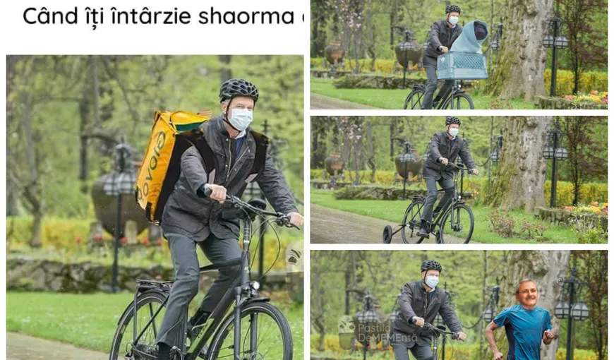 Cele mai bune glume cu Klaus Iohannis mergând cu bicicleta la Cotroceni. De la Firea, Glovo la salvarea lui E.T