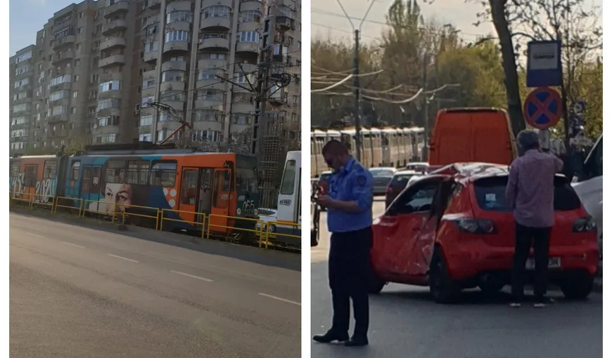 Accident între tramvaiul 41 şi o maşină în zona Crângaşi. Traficul în zonă e restricţionat