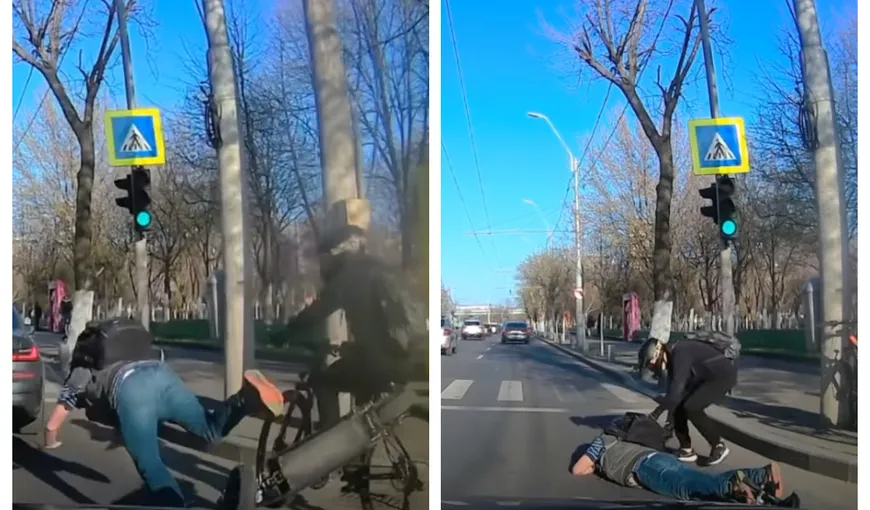 Accident neobişnuit în Bucureşti. Trotinetist lovit în plin de un biciclist