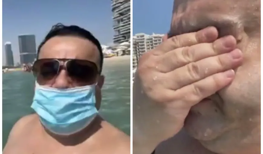 Adi Minune, cu masca în mare. Cum s-a filmat pe o plajă din Dubai: „Nu mai văd, mi-a intrat sare în ochi”