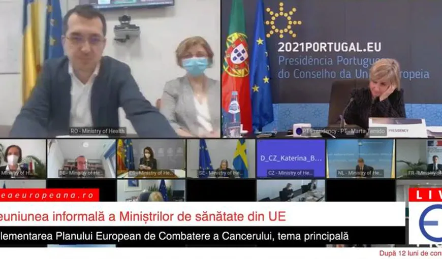 Vlad Voiculescu nu este la prima abatere: fără mască, la mică distanţă de o colaboratoare, într-o videoconferinţă cu miniştrii sănătăţii din UE