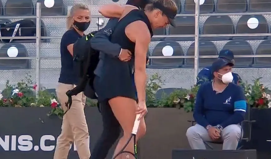 Simona Halep a abandonat în meciul de la Roma cu Angelique Kerber la scorul 6-1, 3-3. A ieşit de pe teren într-un picior!