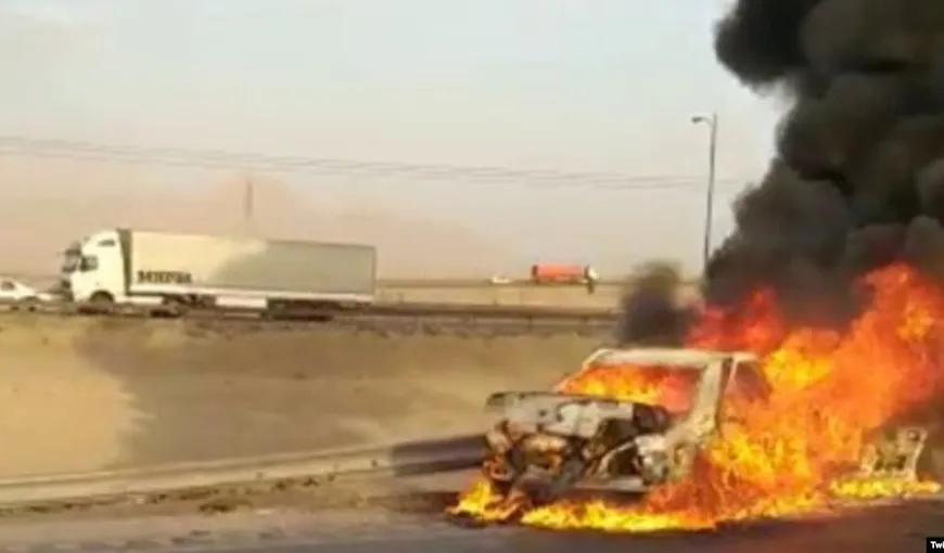 Imagini şocante: zeci de maşini au luat foc, sunt cel puţin 7 morţi şi zeci de răniţi