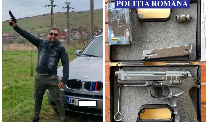 Bărbat din Bistriţa, reţinut după ce s-a lăudat pe Facebook că are pistol. „Dacă vrei să fii șmecher, să ai pistol pentru dușmani” VIDEO