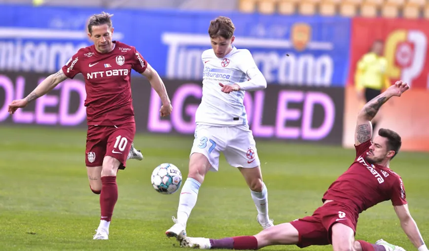 Derby dramatic în Liga 1. CFR Cluj a smuls în prelungiri un punct pe terenul lui FCSB şi rămâne pe primul loc