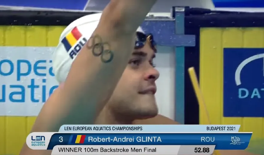 Performanţă istorică la Campionatul European de Nataţie: Robert Glinţă a câştigat medalia de aur la 100 metri spate