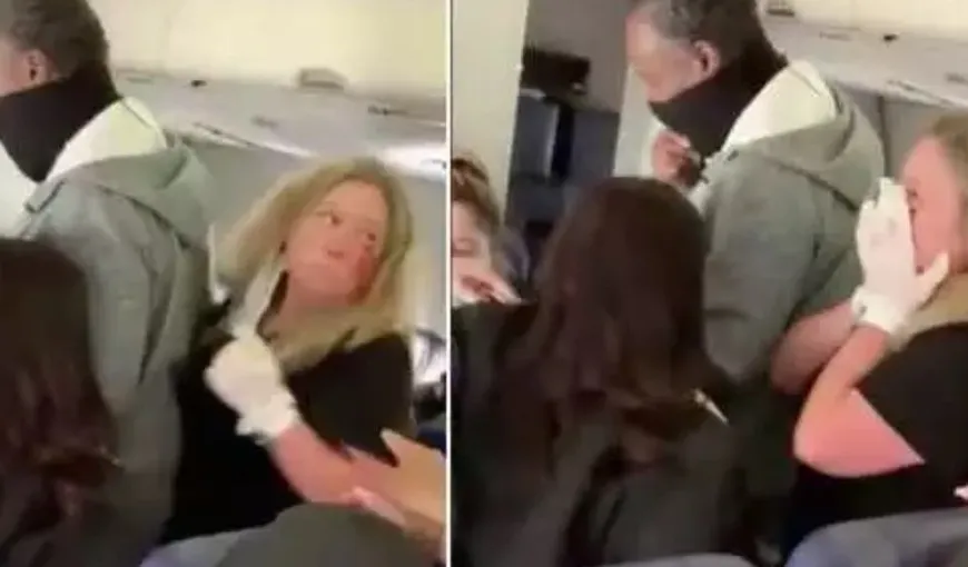 Stewardesă, lovită cu pumnul în faţă de o pasageră. Femeia şi-a pierdut doi dinţi
