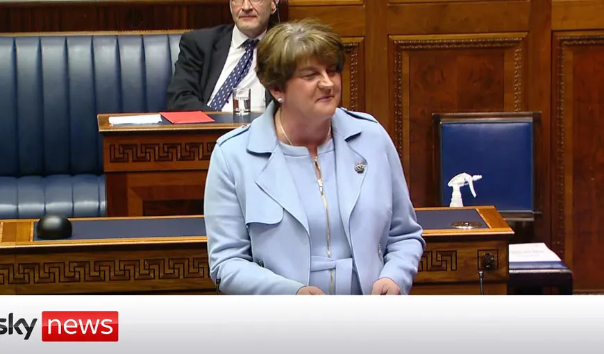 Arlene Foster şi-a prezentat oficial demisia din funcţia de premier al Irlandei de Nord
