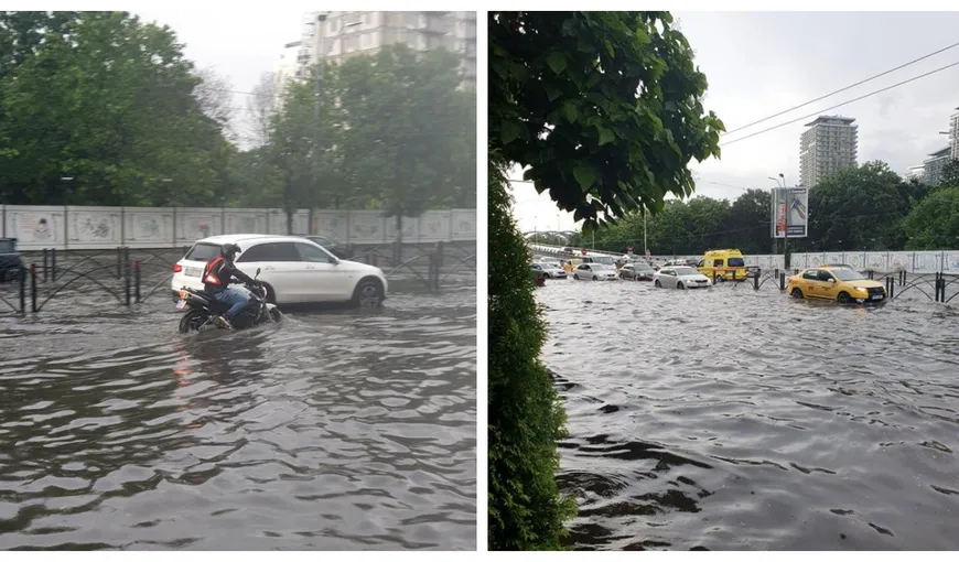Ploile torenţiale au făcut prăpăd în Bucureşti. Apa a inundat Gara de Nord şi un mall din sudul oraşului. A fost emis mesaj RO-ALERT!