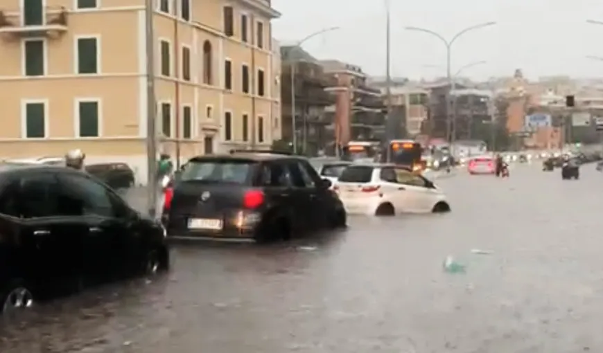 Potopul s-a abătut asupra Romei, Cetatea Eternă înecată sub ape. Imagini apocaliptice din capitala Italiei VIDEO