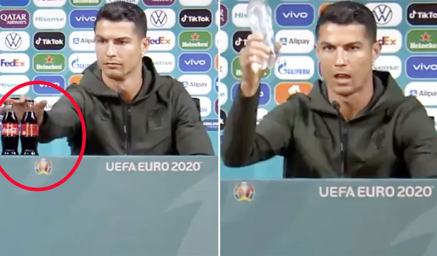 Cristiano Ronaldo, gestul şocant după care Coca-Cola a pierdut 4 miliarde de dolari. „Beți apă!” VIDEO