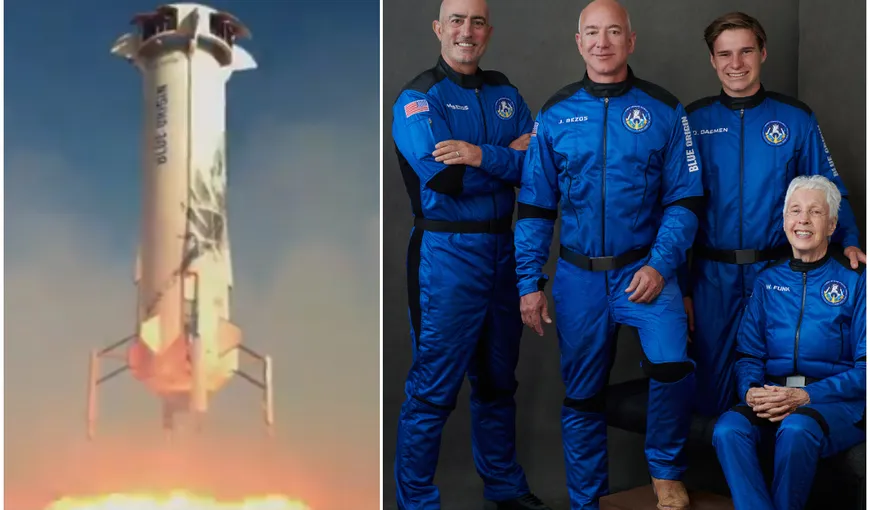 Jeff Bezos a zburat în spaţiu. Imagini LIVE de la lansarea navei New Shepard. Fondatorul Amazon a inaugurat era turismului spaţial UPDATE