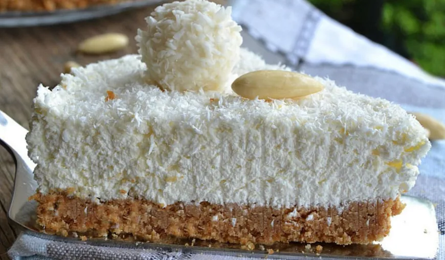 Prăjitură Raffaello FĂRĂ COACERE, desertul ideal pentru cei care adoră cocosul