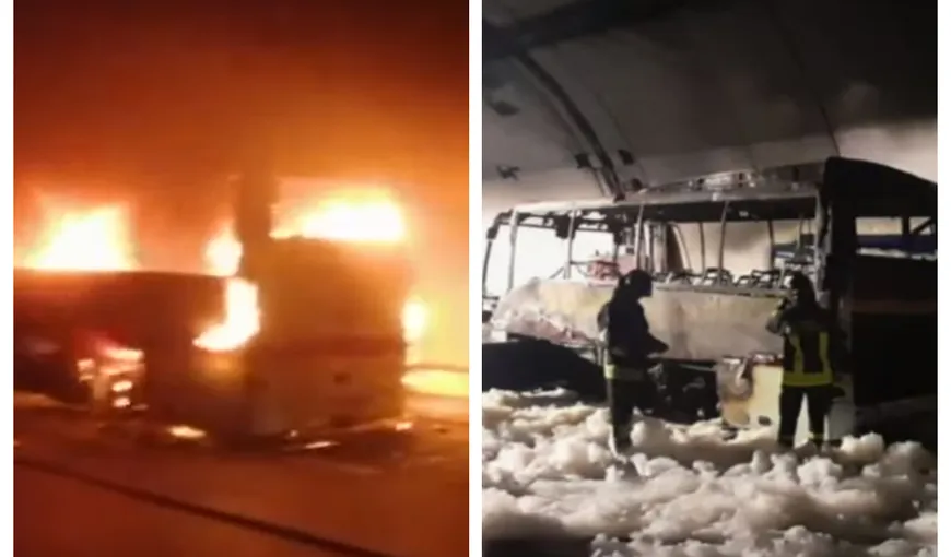 Un șofer a devenit erou în Italia. A salvat 25 de copii din autobuzul care a luat foc într-un tunel
