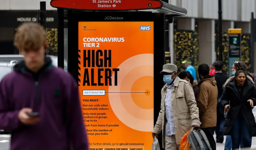 Coronavirus Marea Britanie: Numărul cazurilor a crescut cu aproape 41% într-o săptămână. Situaţia se agravează în Europa
