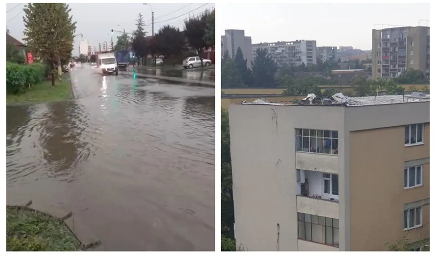 Furtunile fac din nou ravagii în ţară. RO-Alert în Bucureşti! Oraşe sub ape, aeroport inundat şi acoperişuri smulse de vânt