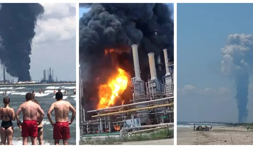 VIDEO Momentul exploziei de la Petromidia Năvodari, surprins în imagini de turişti de pe plaja din Mamaia