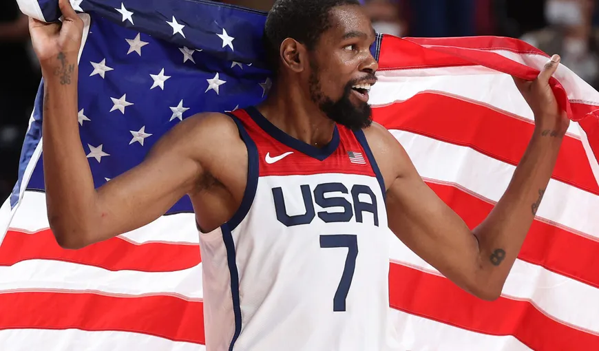 JO 2020 SUA, campioană olimpică la baschet. Kevin Durant, a treia medalie de aur din carieră