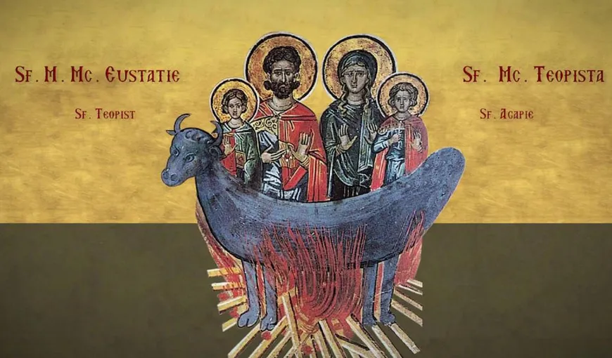 Calendar ortodox 20 septembrie 2023. Sfântul Eustatie și soția sa, Teopista, cu fiii Agapie și Teopist, ocrotitorii familiei creștine. Rugăciune pentru rezolvarea problemelor din familie