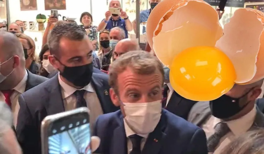 Momentul în care Emmanuel Macron este atacat cu un ou de către un protestatar.”Trăiască Revoluția!” VIDEO