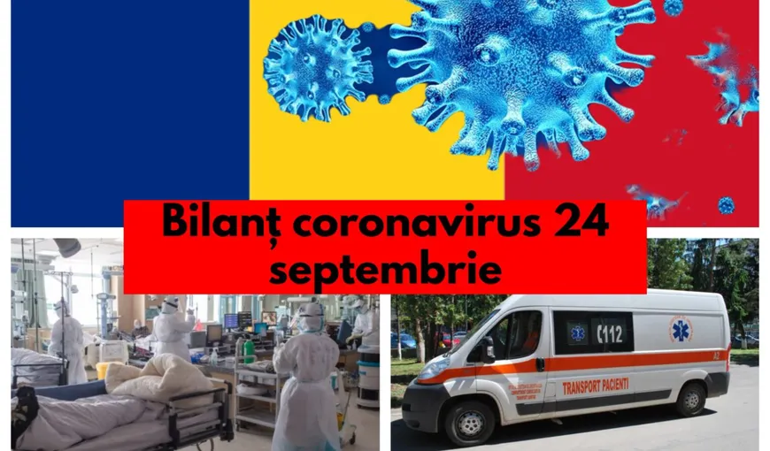 Bilanţ coronavirus 24 septembrie. A treia zi cu peste 7000 de cazuri noi COVID-19. Bucureştiul şi alte şase judeţe sunt în scenariul roşu. Peste 1100 de pacienţi la ATI