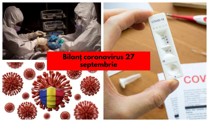 Bilanţ coronavirus 27 septembrie. RECORD de cazuri COVID-19 la Bucureşti – 2559 în 24 de ore. Capitala şi zece judeţe sunt în scenariul roşu