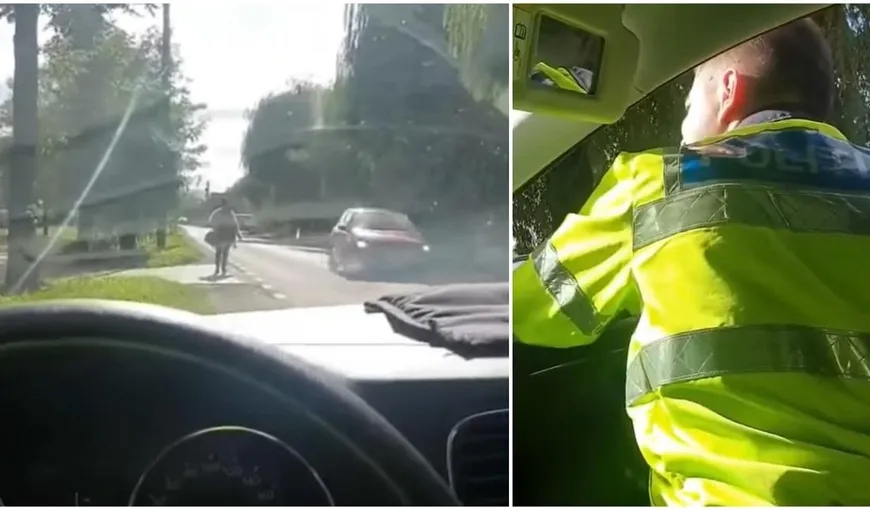 Poliția rutieră din Covasna, hărțuire verbală la adresa unei trecătoare: „Treci pe partea ailaltă! Eşti prea mare, nu mai vede radarul de tine” VIDEO
