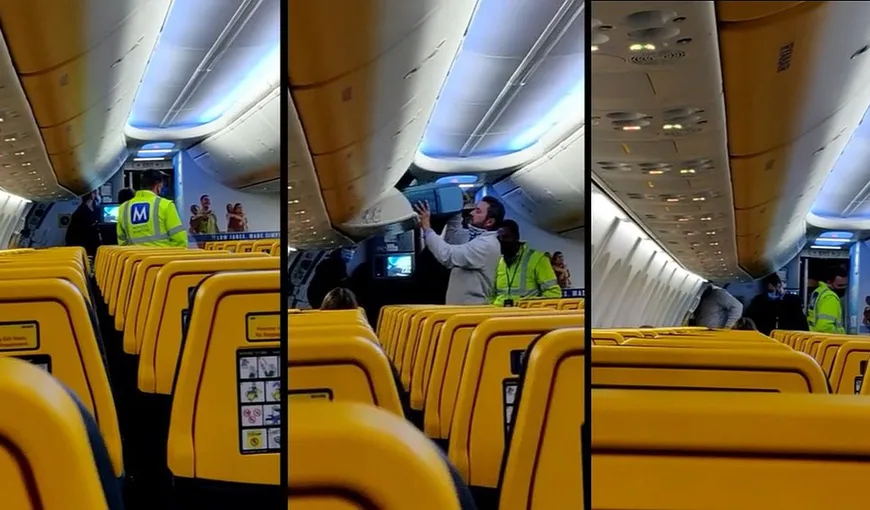 Bărbat dat jos din avion la Cluj pentru că nu a vrut să poarte mască. Motivul pentru care pasagerii au aplaudat