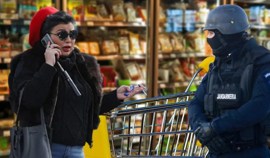 Adriana Bahmuţeanu, scandal monstru într-un supermarket din Bucureşti. Au intervenit jandarmii VIDEO