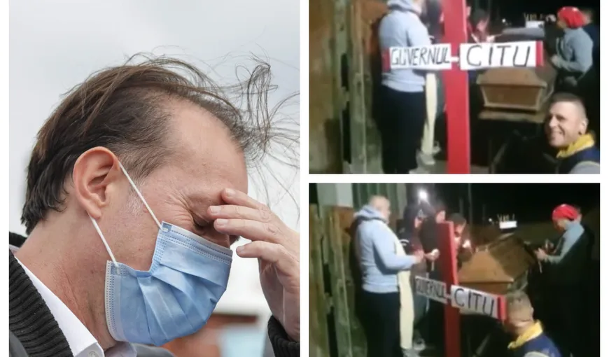 VIDEO Simpatizanţii AUR i-au cântat veşnica pomenire Guvernului Cîţu la o slujbă improvizată