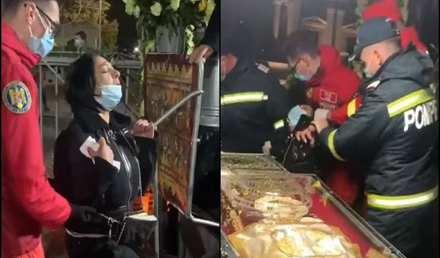 Femeie venită să se roage, urlete grotești la moaștele Sfintei Parascheva. Creștina a fost calmată de pompieri după ce a atins racla! – VIDEO