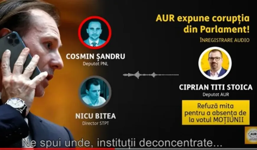 Mită la moţiune! DNA a început urmărirea penală pe numele deputatului Cosmin Şandru, care a promis funcţii unui parlamentar AUR pentru a nu vota moţiunea VIDEO