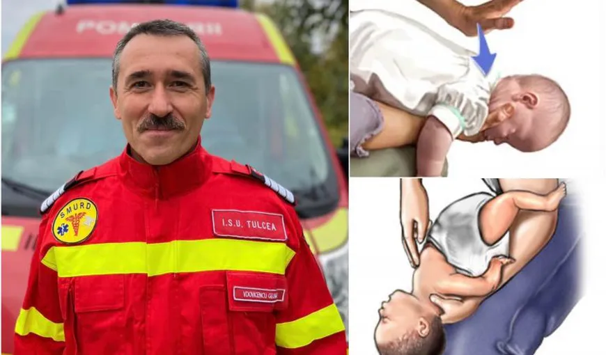 El e pompierul George care a salvat viaţa unui bebeluş în Tulcea. Copilul se înecase cu lapte şi nu mai respira
