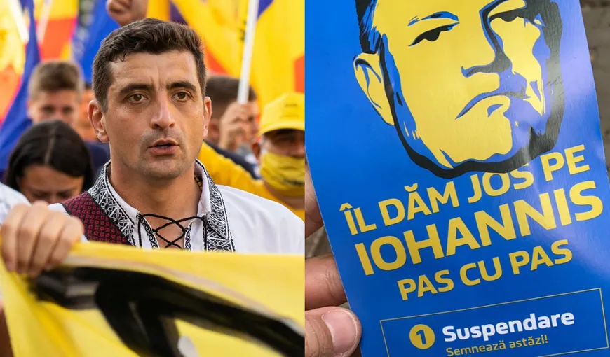 George Simion a început strângerea de semnături pentru SUSPENDAREA lui Iohannis la Sibiu: „E foarte multă lume care semnează”